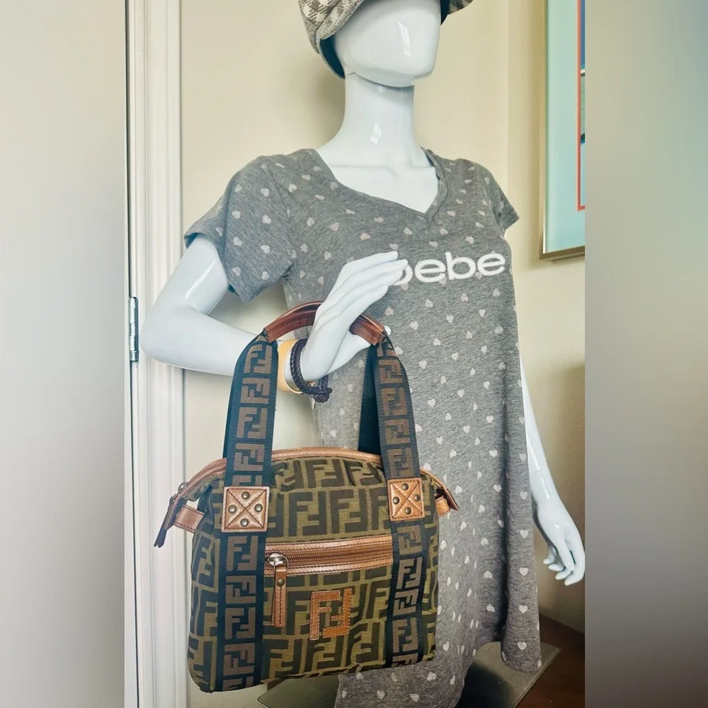 FENDI Zucca Pattern Cloth HandBag - Picture 1 of 16
